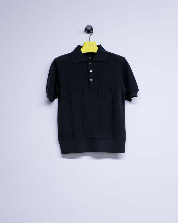 Taiga Takahashi LOT.526 Polo Knit - Charcoal | Garmentory