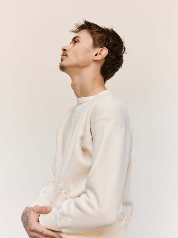 Taiga Takahashi LOT.603 Sweat Shirt - Ivory Paint | Garmentory