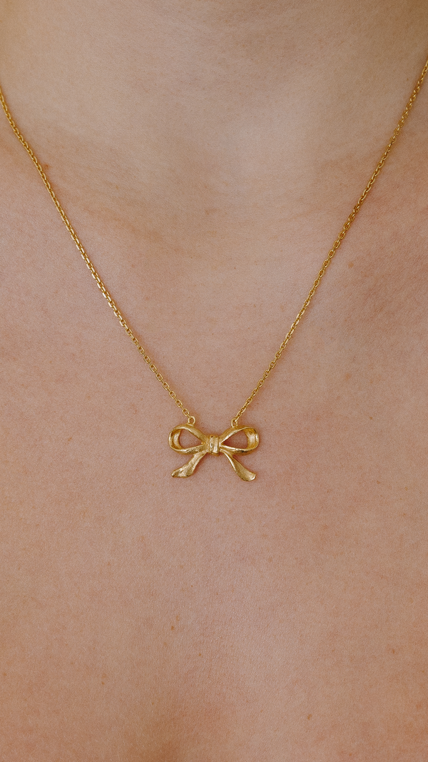 Sunday Stephens Bow Peep Necklace - Gold