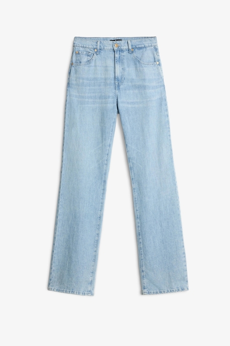 デニム・ジーパン 7 For All Mankind Low Slung Wide Leg Candy With Faded Low Slung Wide Leg Candy With Faded Crystals - Wide Leg