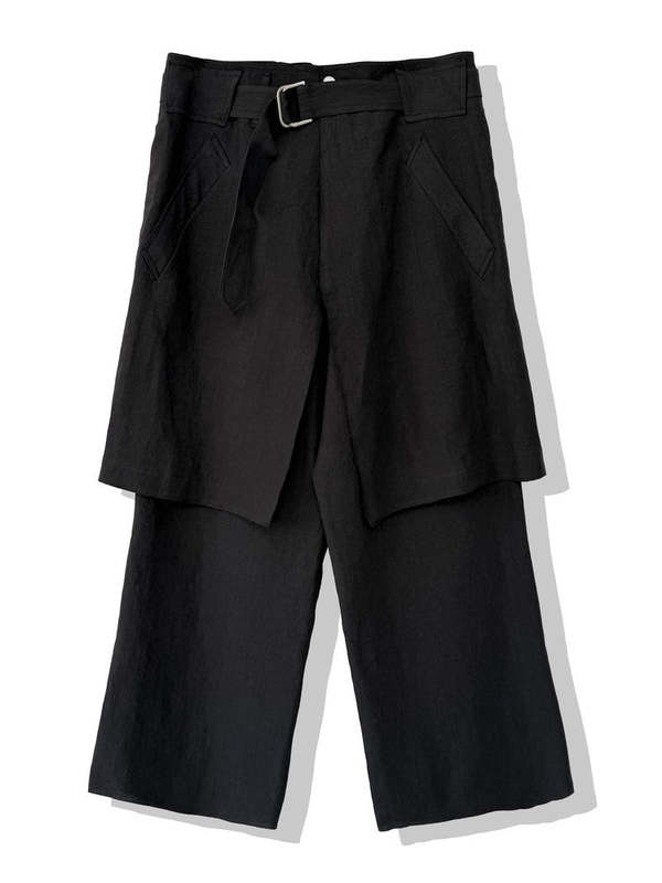 SAN263-1 Layered Skirt Pants - Black | Garmentory SAN263-1 Layered Skirt Pants - Black | Garmentory