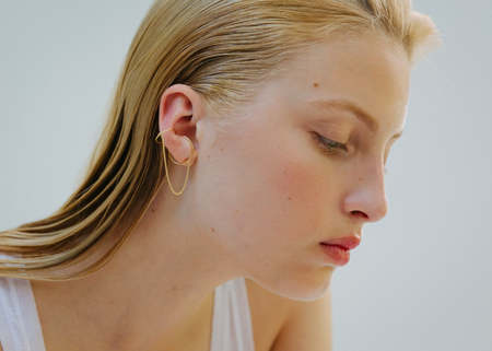 Saskia Diez サスキアディツ WIRE BOLD EARCUFF DOUBLE NO1 Double BOLD WIRE earcuff up - Saskia Diez
