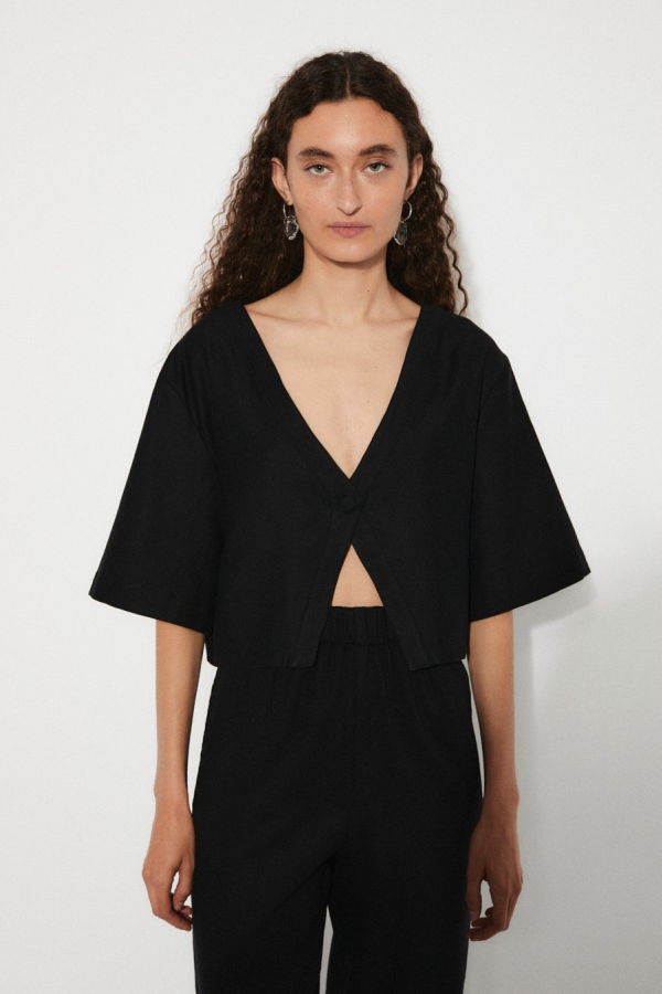 Rita Row Reishi Cotton Top - Black