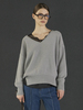 Maison De Ines V-Neck Loose-Fit Knit - Gray - Thumbnail 1