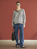 Maison De Ines V-Neck Loose-Fit Knit - Gray - Thumbnail 2