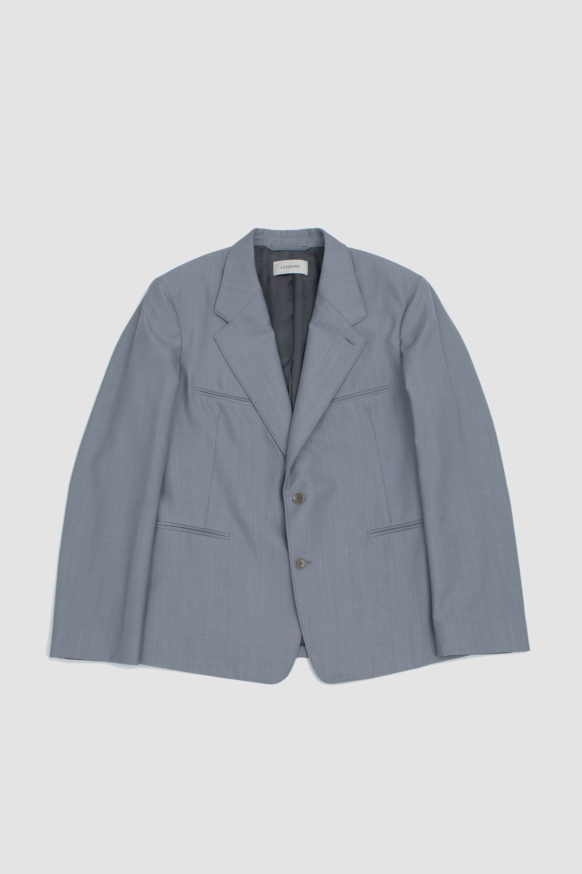 ジャケット LEMAIRE Grey melange double-breasted jacket Blue Grey Melange Double Breasted Tailored Jacket | LEMAIRE