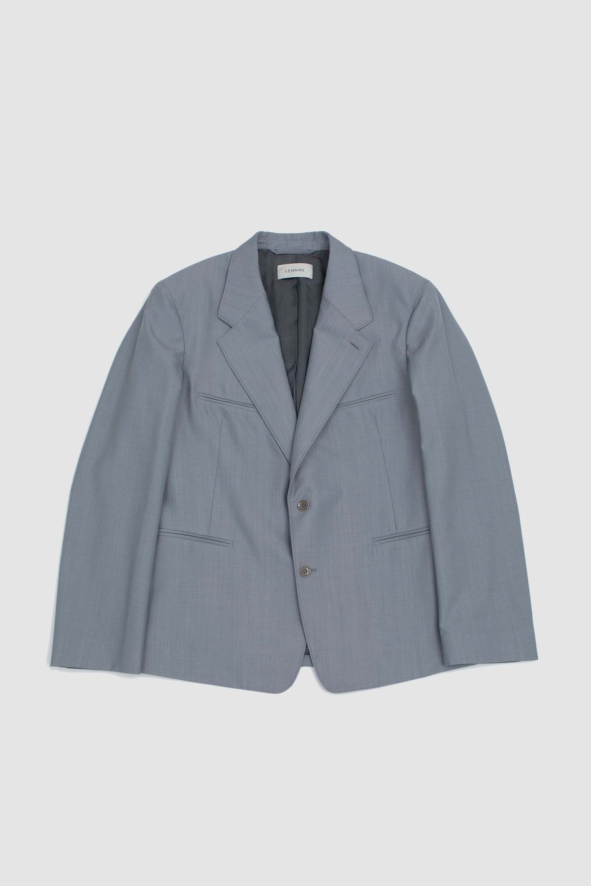 Lemaire Tailored SB Jacket - Blue Grey Melange | Garmentory