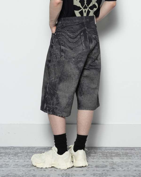 CAMPERLAB Distorted Denim Shorts - Black/Grey | Garmentory