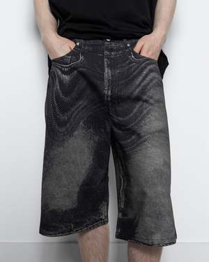 CAMPERLAB Distorted Denim Shorts - Black/Grey | Garmentory