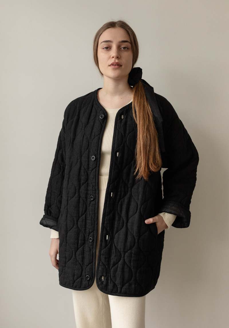 First Rite Quilted Coat - Black First Rite Quilted Coat - Black