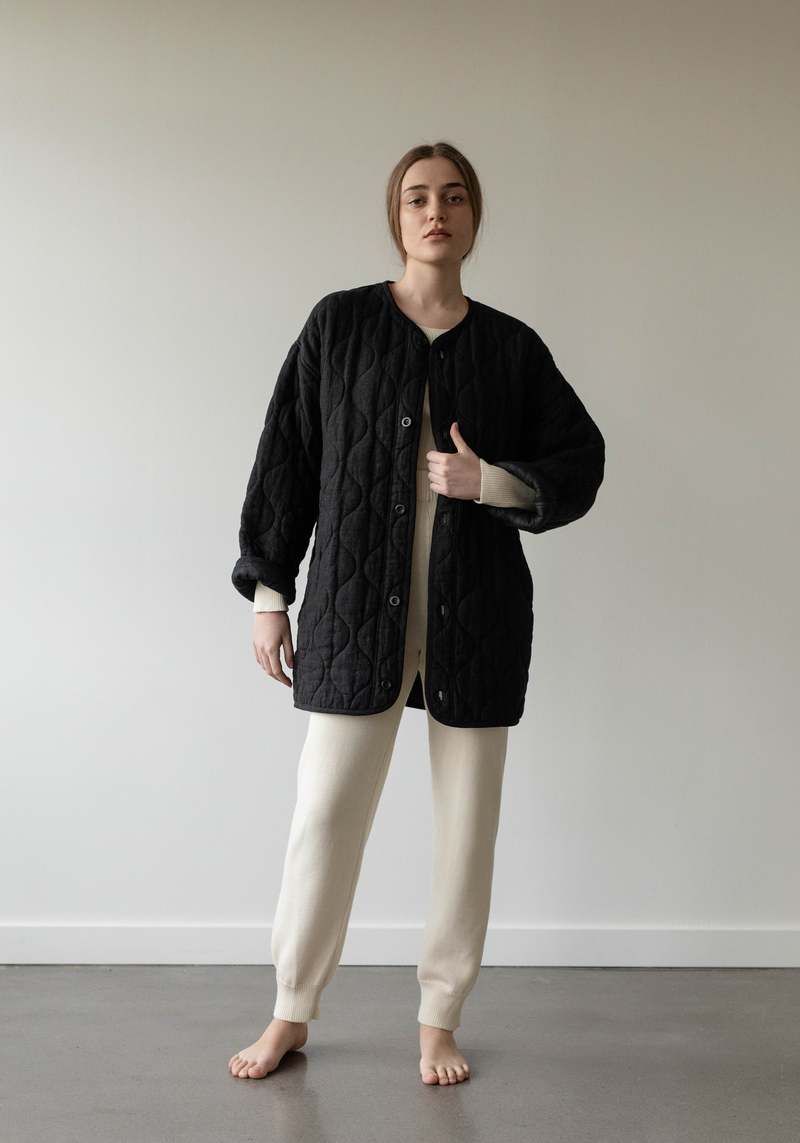 First Rite Quilted Coat - Black First Rite Quilted Coat - Black