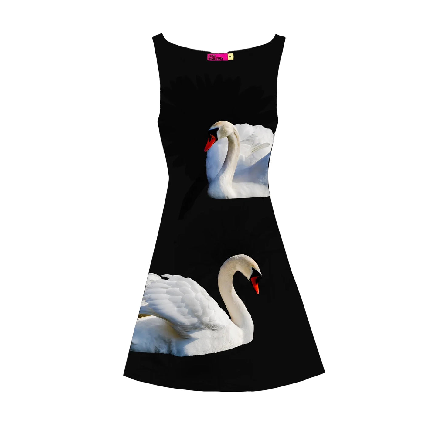 Tyler McGillivary Swan Mini Dress - Black | Garmentory