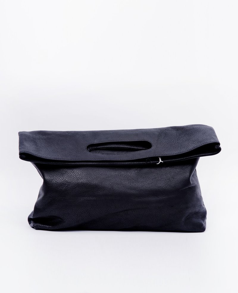 Modern Weaving Slouch Fold Over Clutch - Black | Garmentory
