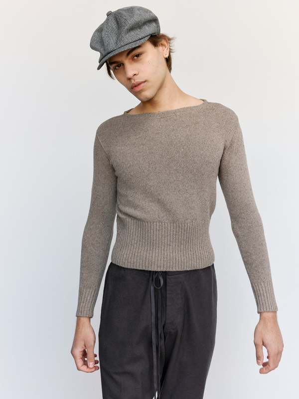 Taiga Takahashi Lot.502 Varsity Letterman Sweater - Brown Taiga Takahashi Lot.502 Varsity Letterman Sweater - Brown