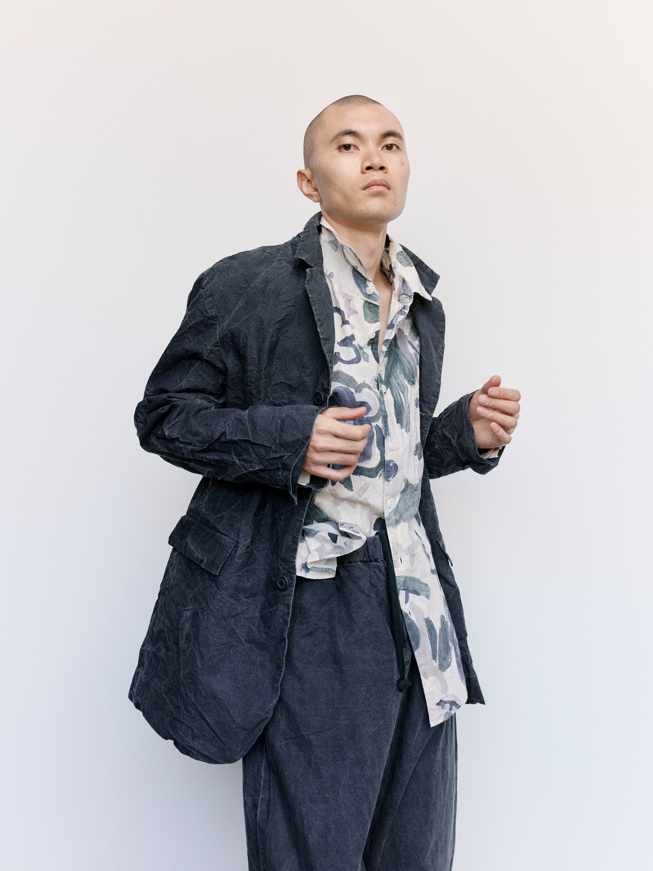 Casey Casey Black Print Cotton Jacket | Garmentory