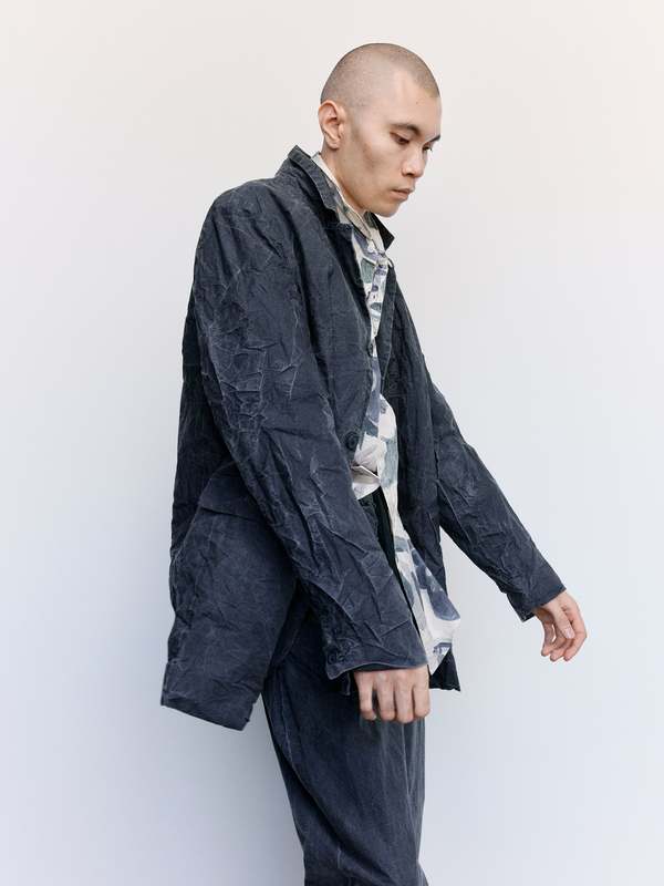 Casey Casey Black Print Cotton Jacket | Garmentory