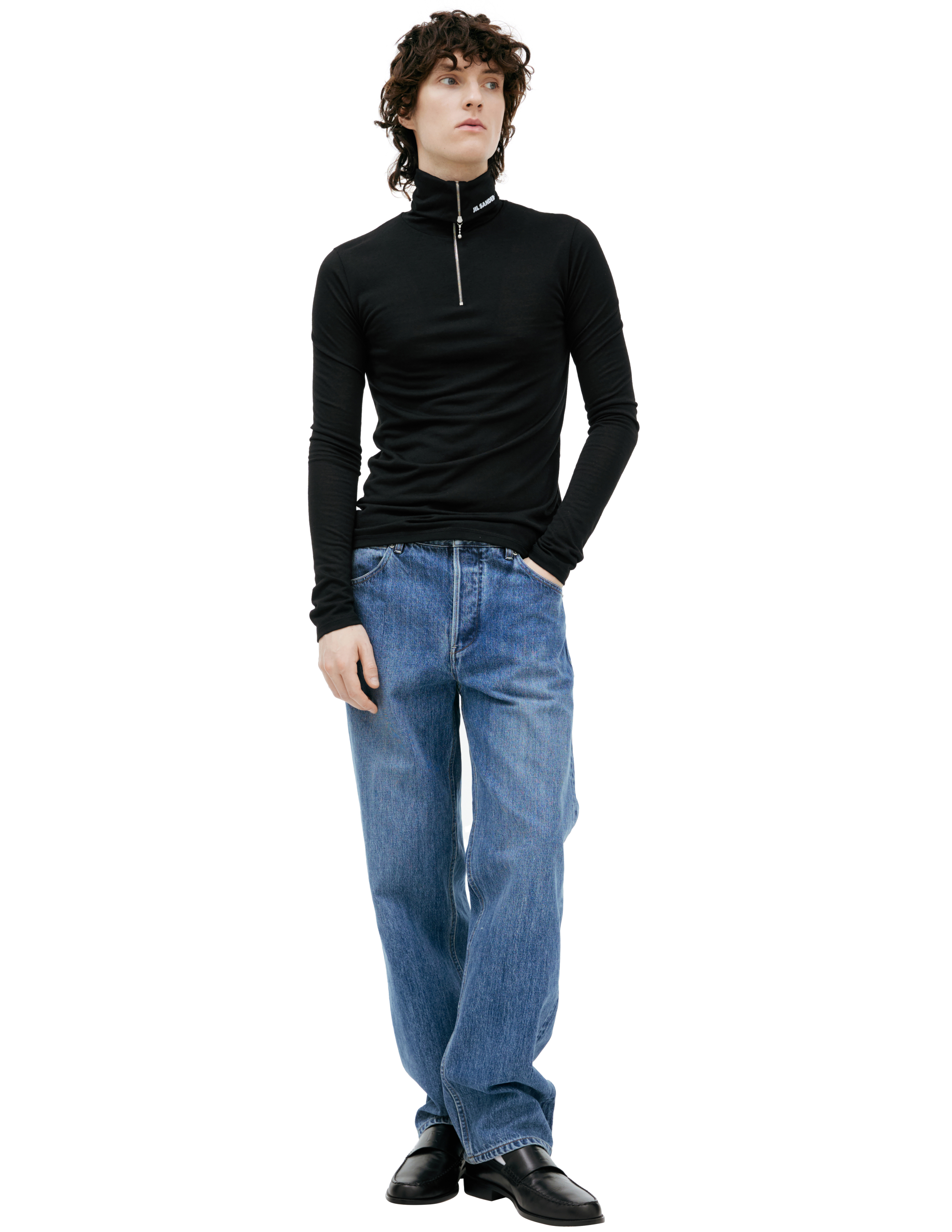 Jil Sander Zippered Turtleneck - Black | Garmentory