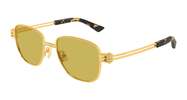 Bottega Veneta Metal Square Sunglasses - Gold/Yellow - Thumbnail 1