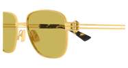 Bottega Veneta Metal Square Sunglasses - Gold/Yellow - Thumbnail 3