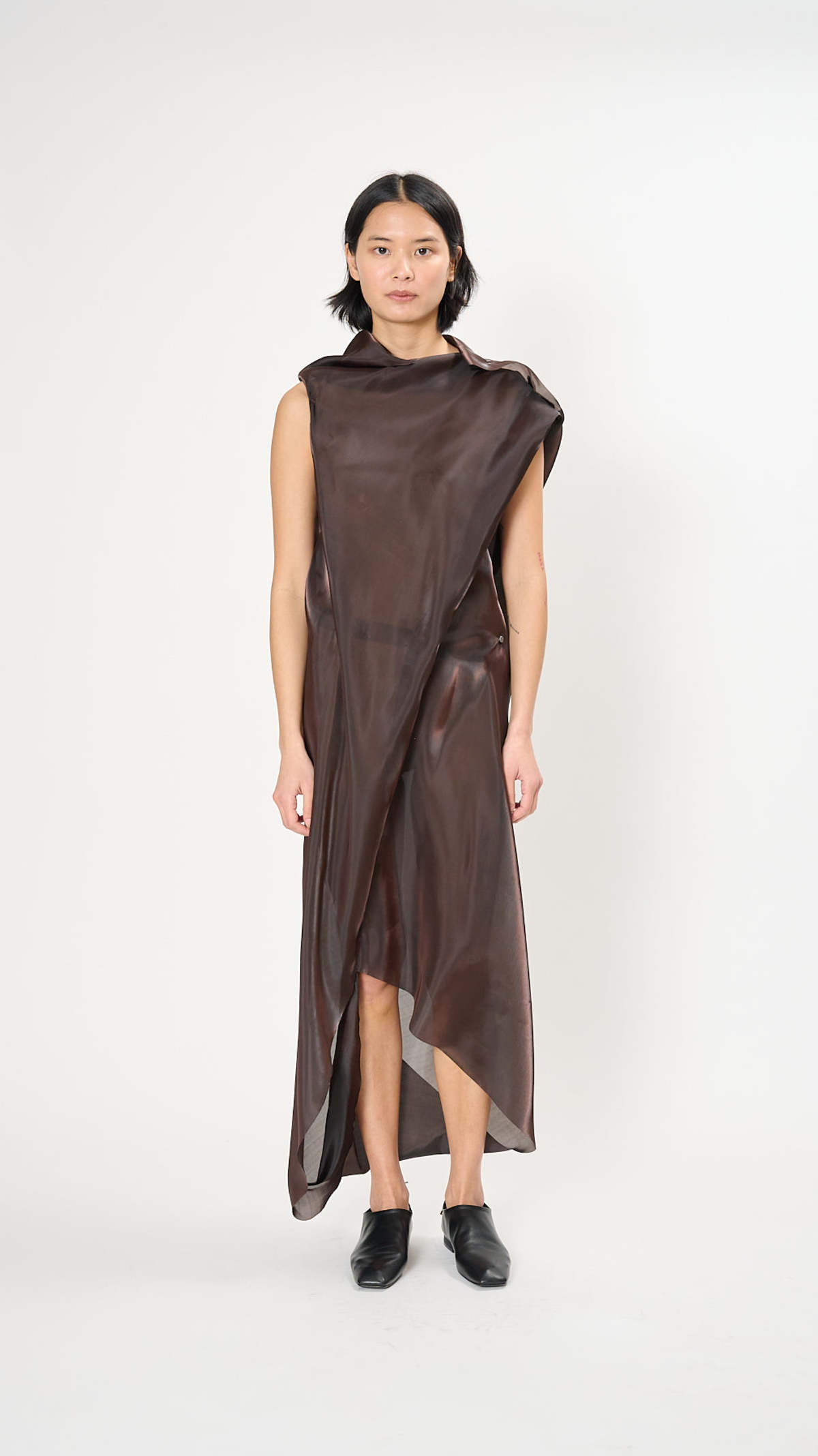 issey miyake brown dress Issey Miyake // Creased Pleated Dress – VSP Consignment