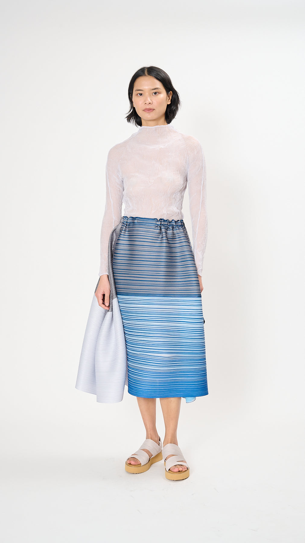 Pleats Please by Issey Miyake Photon Bounce Skirt - Gray