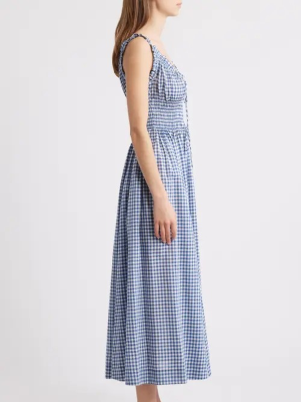 knee length dresses for ladies Emmaretta Gingham Midi Dress – Petite Chérie