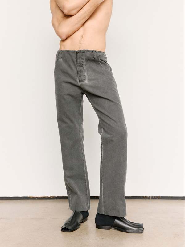 Gabriela Coll Garments NO.305 Canvas Belt Loop Trousers - Washed Black