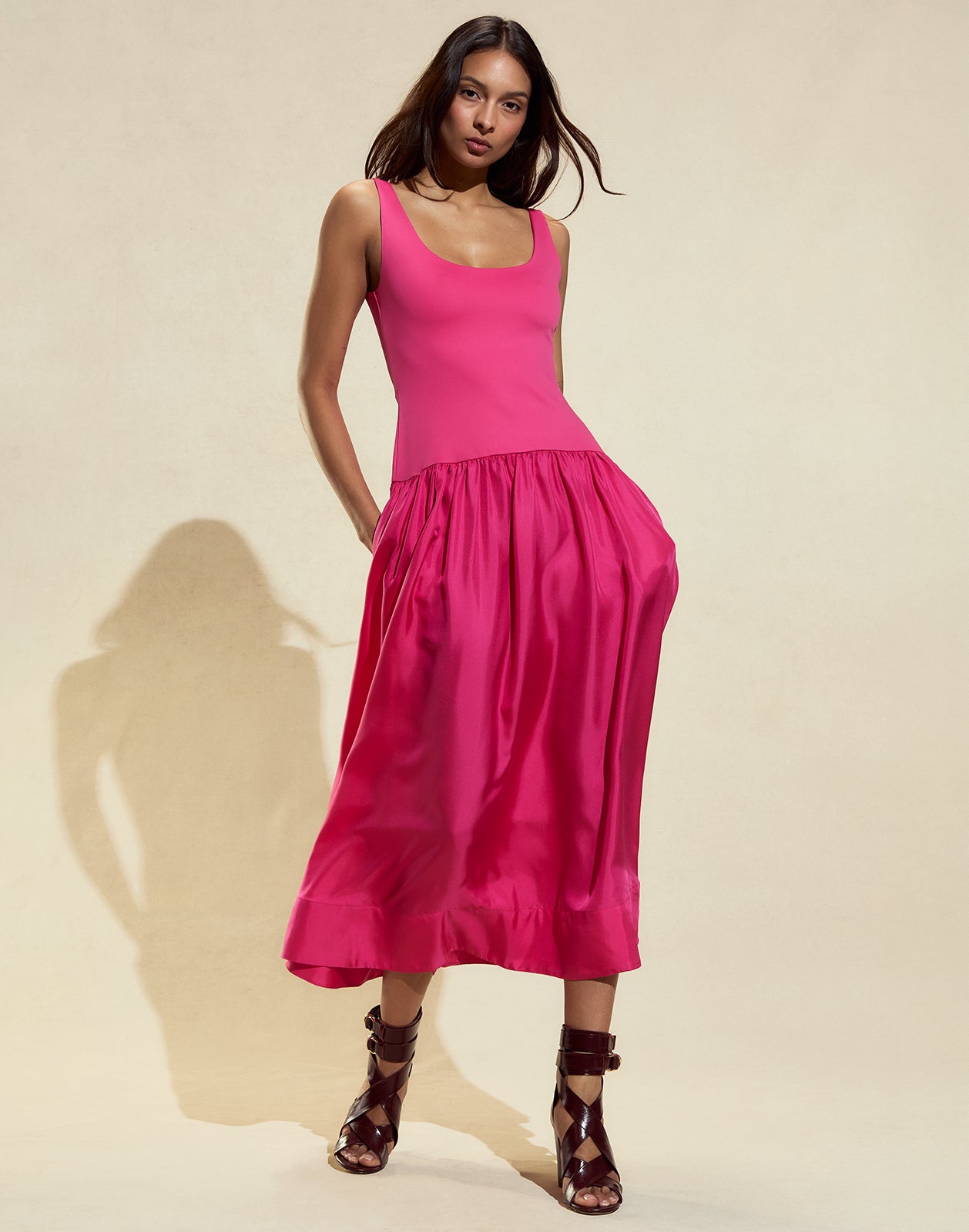 Cynthia Rowley Eloise Drop Waist Dress - Pink | Garmentory