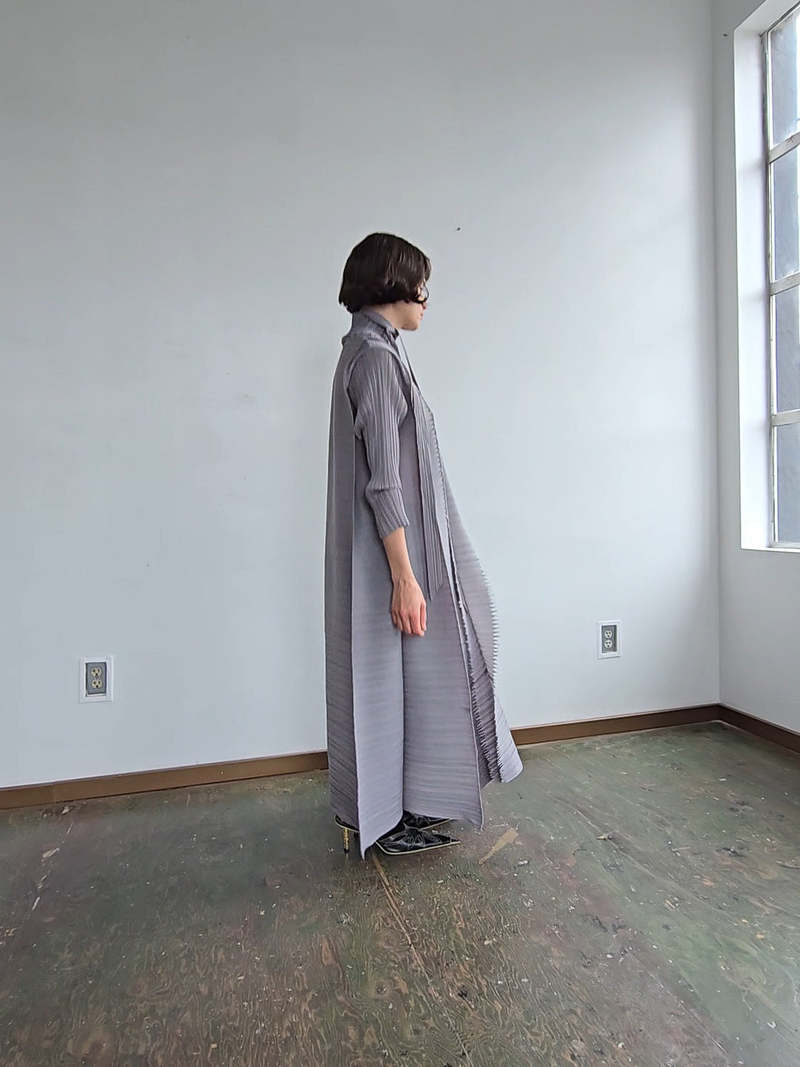 Issey Miyake Pleats Please Geo Dress - Silver