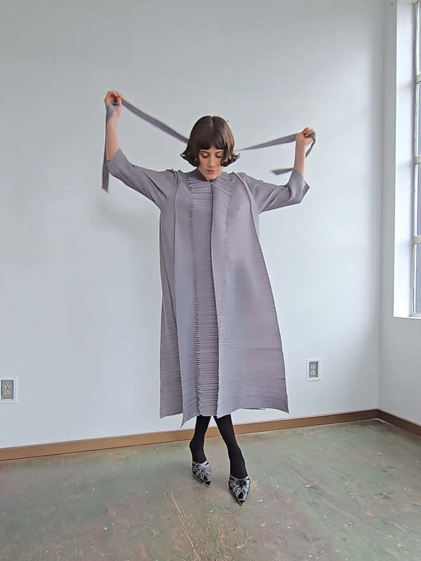 Issey Miyake Pleats Please Geo Dress - Silver