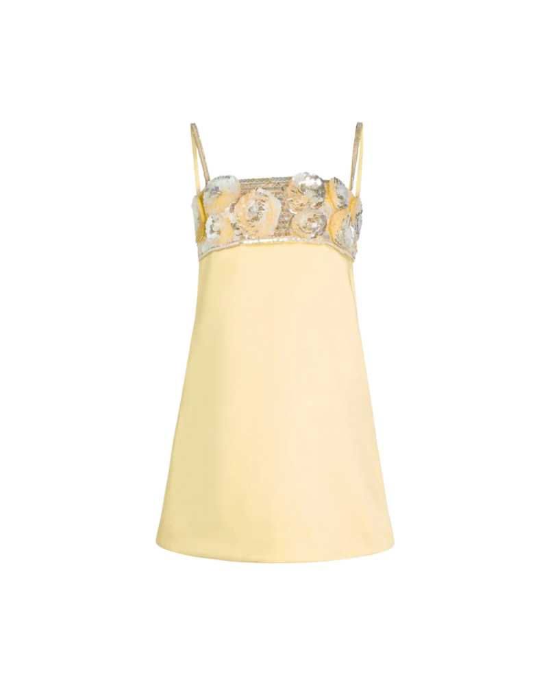 RETROFTE Lark Embroidered Dress - Yuzu