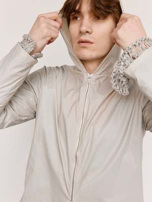 Gabriela Coll Garments NO.258 Technical Hooded Zip Shirt - Stone