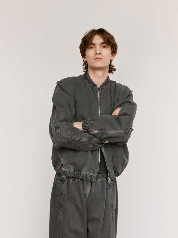 Gabriela Coll Garments NO.306 Washed Black Canvas Six Zipper