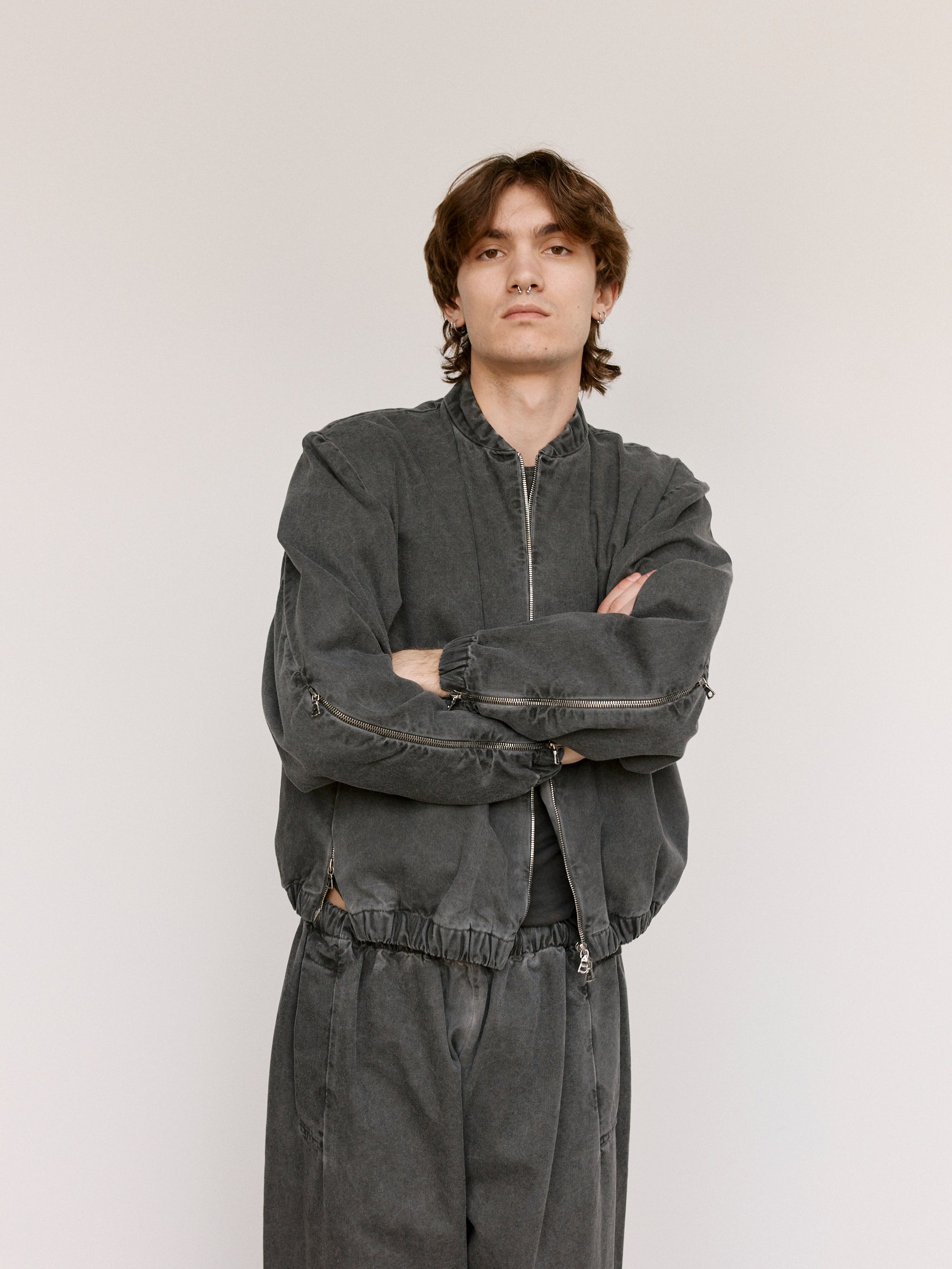 Gabriela Coll Garments NO.306 Washed Black Canvas Six Zipper