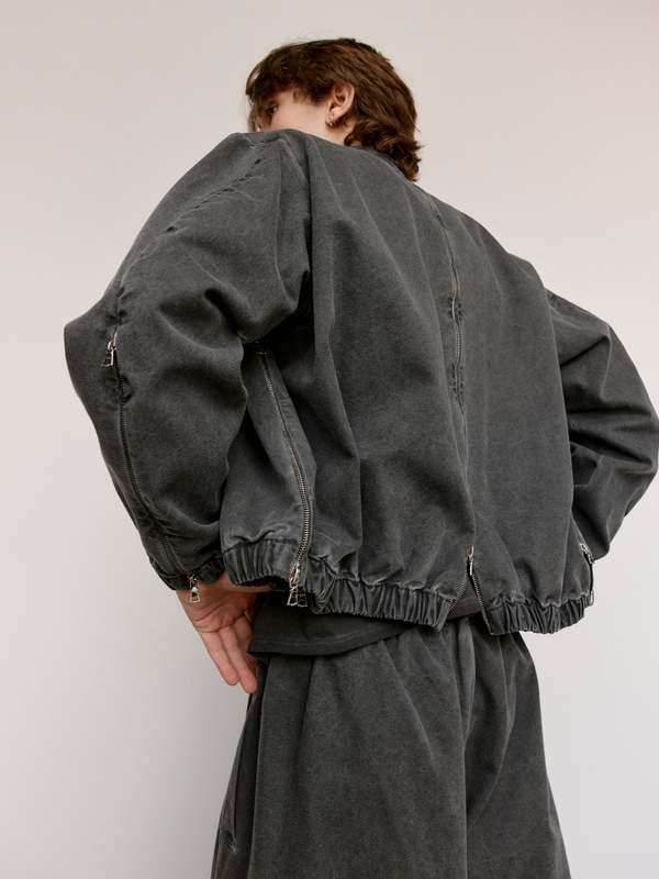 Gabriela Coll Garments NO.306 Washed Black Canvas Six Zipper