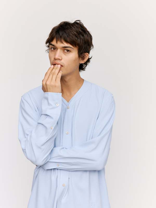 Wales Bonner Wave Shirt - Sky Blue | Garmentory