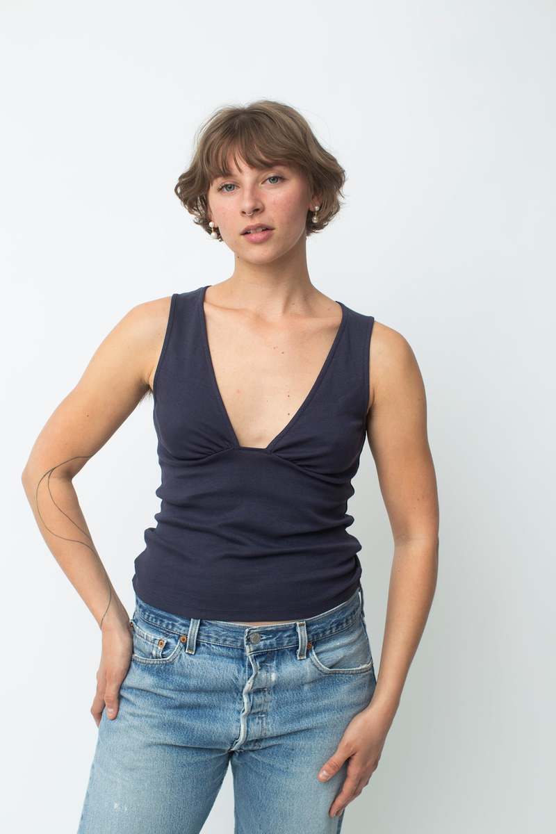 【GOOD GRIEF!】SQUARE NECK TANK TOP　ブルーA GOOD GRIEF!】SQUARE NECK TANK TOPブルーA