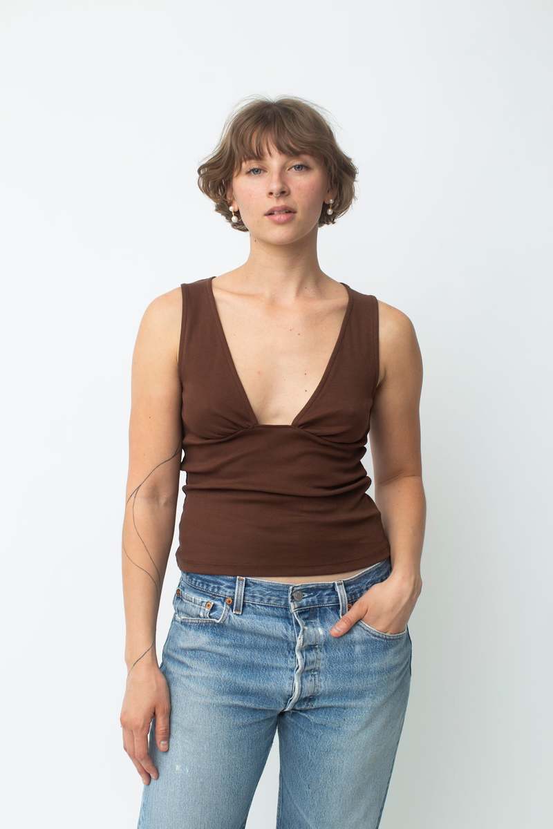 ◆BADBLOOD◆ Beyond Soft Square Neck Tank Tobacco w-tnk24-07 Sarah Square Neck Seamless Tank - Washed Black – PROJECT