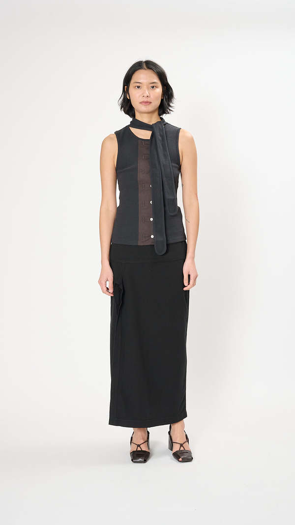 Lemaire Asymmetrical Fitted Top - Jet Black | Garmentory