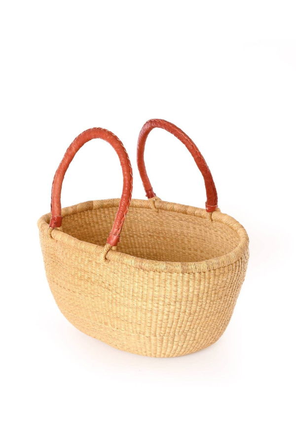 Swahili | AFRICAN MODERN Large Oval Picnic Basket - Natural