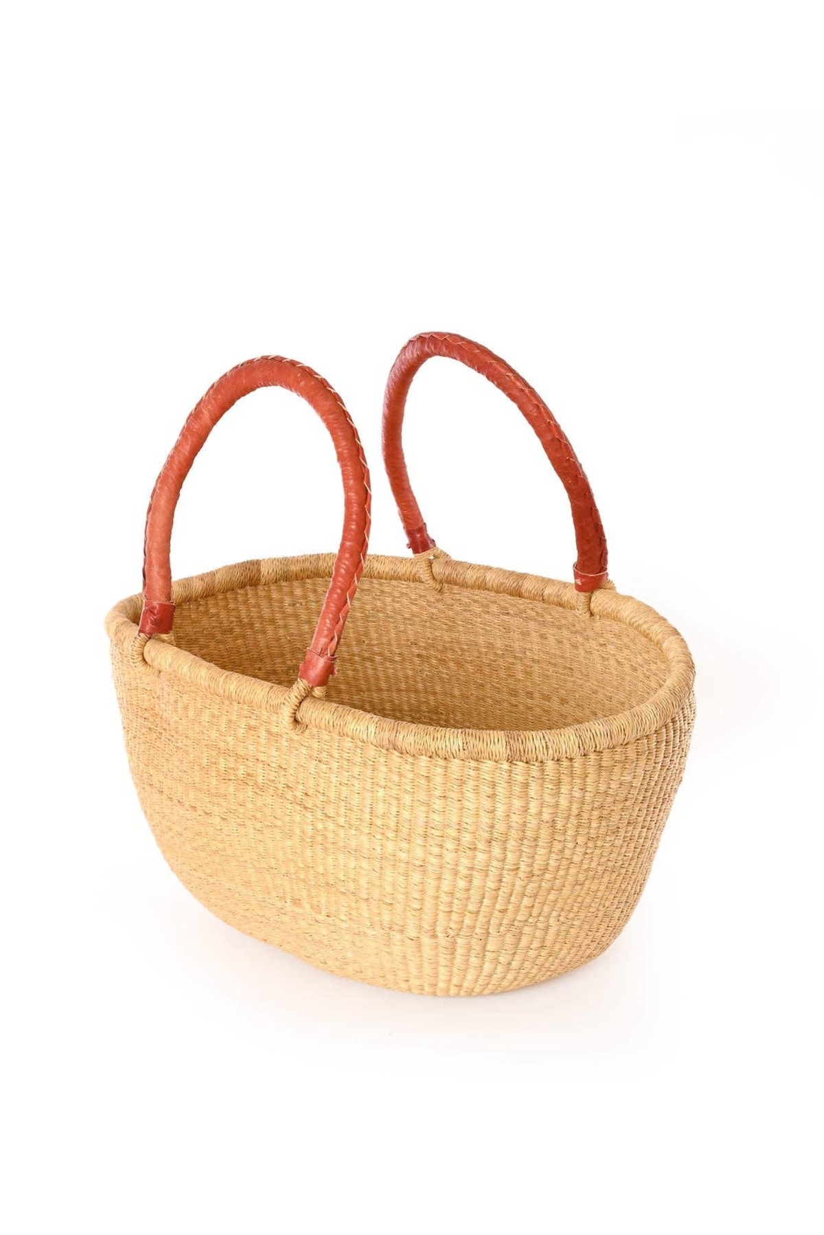 Swahili | AFRICAN MODERN Large Oval Picnic Basket - Natural - Image 1 of 3