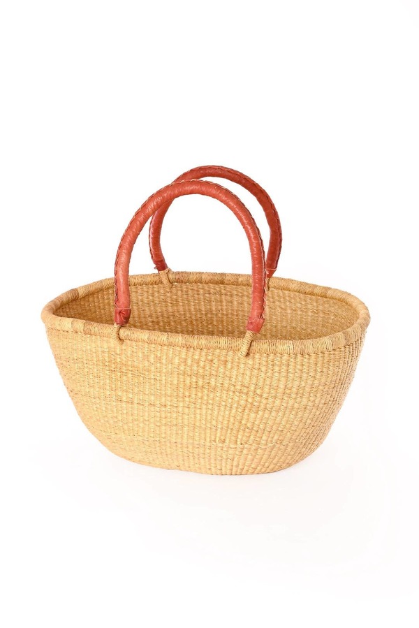 Swahili | AFRICAN MODERN Large Oval Picnic Basket - Natural