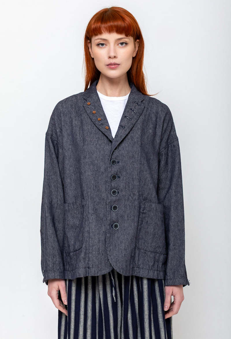 ICHI ANTIQUITES Denim Jacket - Navy