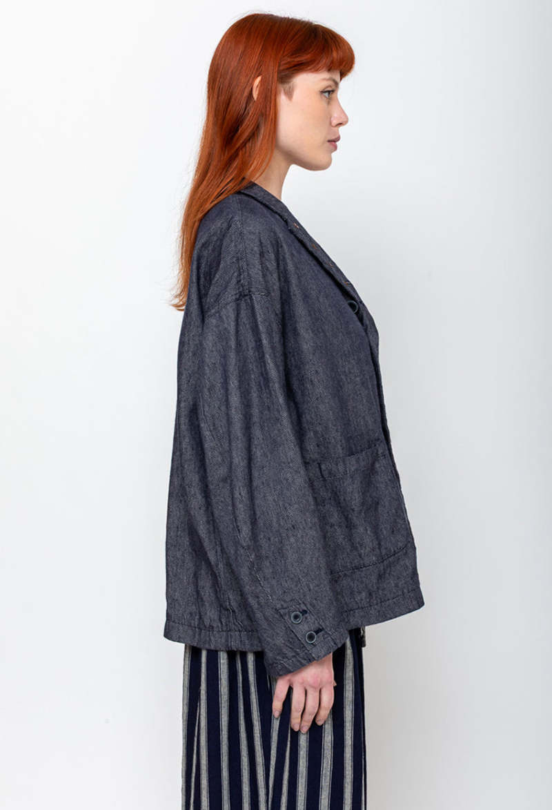 ICHI ANTIQUITES Denim Jacket - Navy