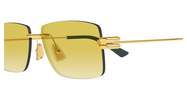 BOTTEGA VENETA Rectangular Metal Sunglasses - Gold/Yellow - Thumbnail 3