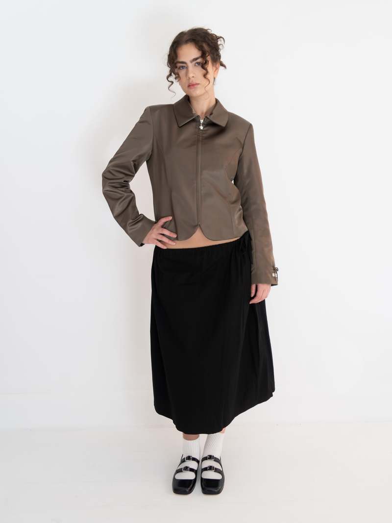 【関税込み】Sandy Liang カーキ Annecy ジャケット 251677F063016_1.jpg