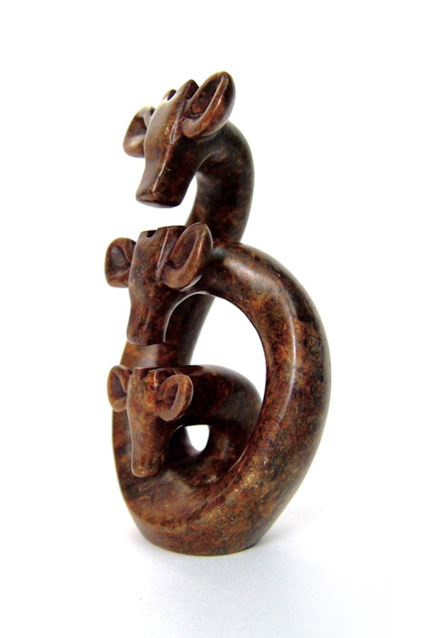 Mbare Abstract Giraffe Family of 3 Sculpture