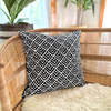 Mbare Geo Flowers Sadza Pillow - Black - Thumbnail 1