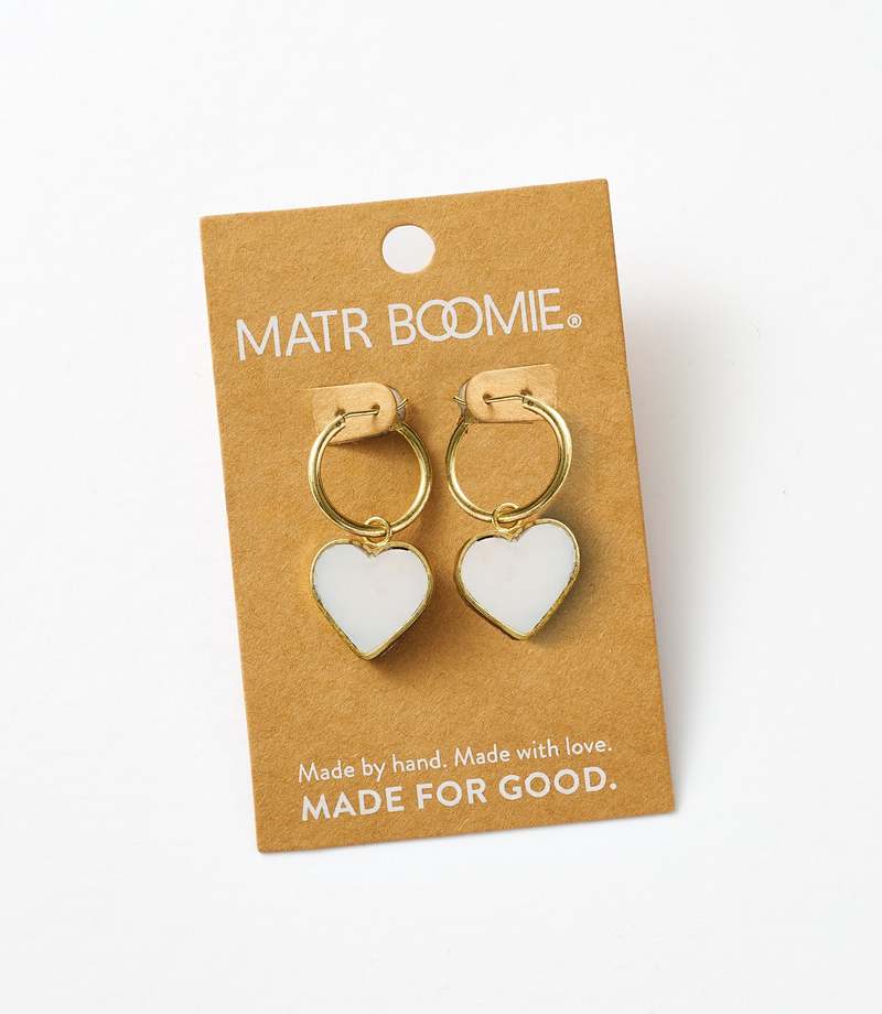Matr Boomie Rajani Hoop Heart Earrings