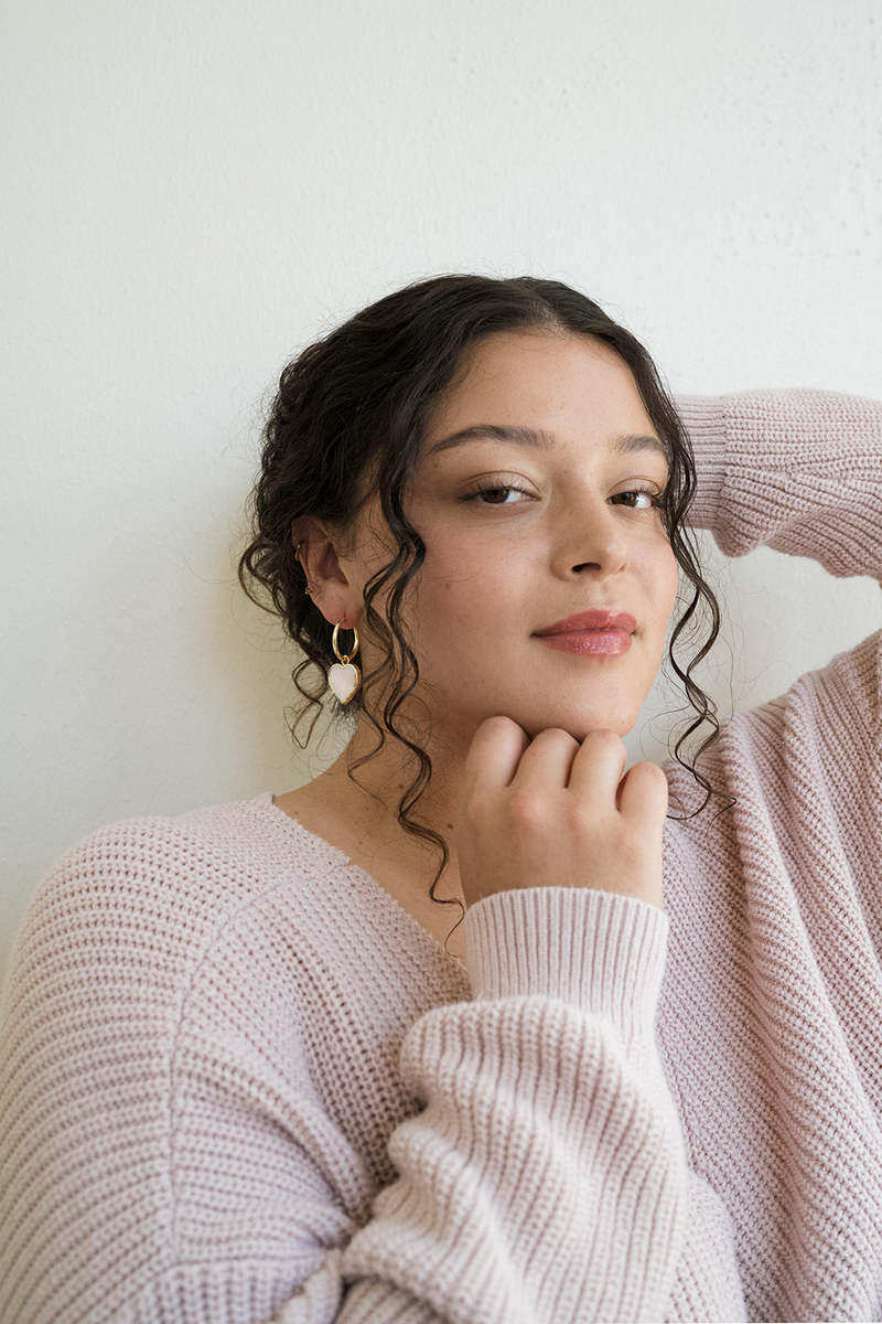 Matr Boomie Rajani Hoop Heart Earrings